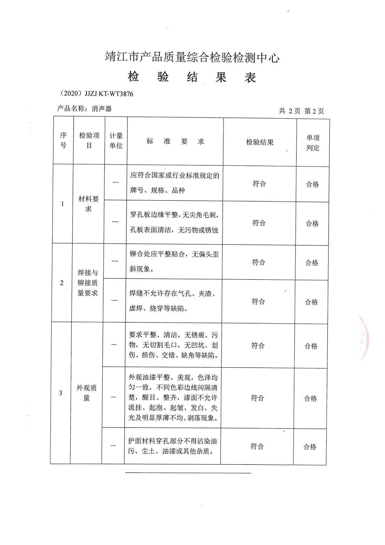 消声器检验报告3